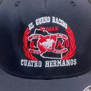 El Guero Racing Hat L-XL Cuatro‎ Hermanos Stable Flexfit Black Red Embroidered
